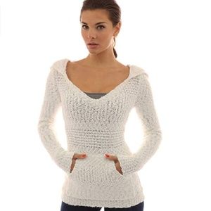 Women's Hoodie Long Sleeve Crochet Sweater